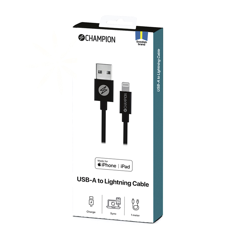 Champion USB-A to Lightning Cable 1m