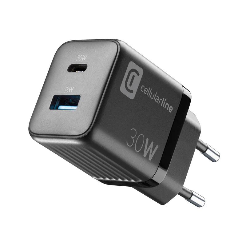 CellularLine 30W Multipower Strømadapter USB-A og USB-C